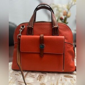 NWOT Dooney & Bourke Cambridge Orange Zip Dome Satchel, $328 MSRP